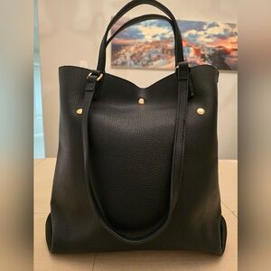 Montana West Chic Black Tote Bag with Gold Accents, New with Tags!